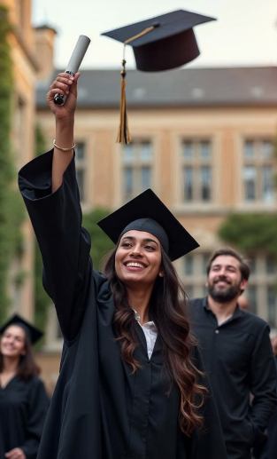 Graduate celebrating